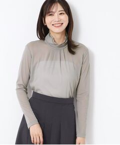 CORDIER / コルディア カットソー | 【M～4Lサイズ】ミラージュチュールハイネックプルオーバー