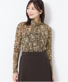 CORDIER / コルディア カットソー | 【M～4Lサイズ】ミラージュチュールハイネックプルオーバー