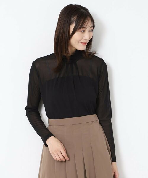 CORDIER / コルディア カットソー | 【M～4Lサイズ】ミラージュチュールハイネックプルオーバー | 詳細11