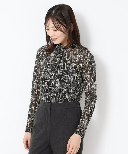 CORDIER / コルディア カットソー | 【M～4Lサイズ】ミラージュチュールハイネックプルオーバー | 詳細15