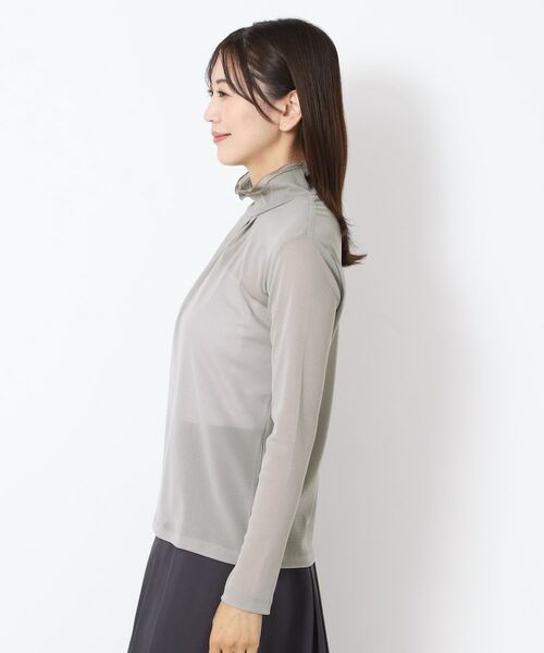 CORDIER / コルディア カットソー | 【M～4Lサイズ】ミラージュチュールハイネックプルオーバー | 詳細2