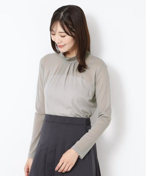 CORDIER / コルディア カットソー | 【M～4Lサイズ】ミラージュチュールハイネックプルオーバー | 詳細25