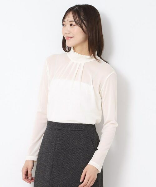 CORDIER / コルディア カットソー | 【M～4Lサイズ】ミラージュチュールハイネックプルオーバー | 詳細7