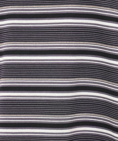 CORDIER / コルディア カットソー | 【M～4Lサイズ／洗える】上品に煌めくラメボーダーチュニック | 詳細18