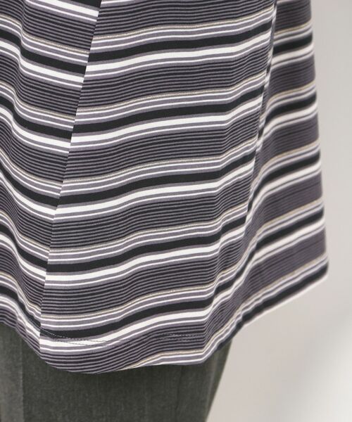 CORDIER / コルディア カットソー | 【M～4Lサイズ／洗える】上品に煌めくラメボーダーチュニック | 詳細6