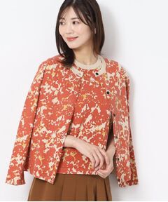 CORDIER / コルディア カーディガン・ボレロ | 【アンサンブル】華やか幾何柄プリントニットカーディガン