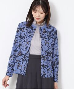 CORDIER / コルディア カーディガン・ボレロ | 【アンサンブル】華やか幾何柄プリントニットカーディガン