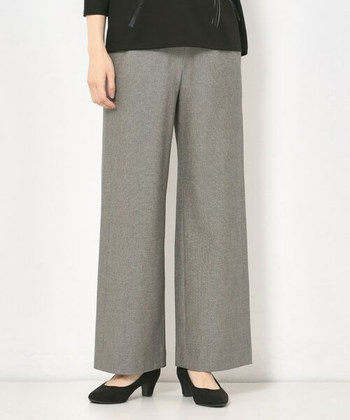 CORDIER / コルディア パンツ | 【S~4Lサイズ/2WAYストレッチ/洗える】リッチソフト進化系ワイドパンツ(ブラック(419))