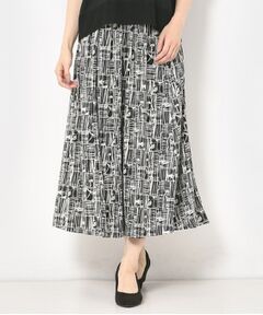 CORDIER / コルディア ロング・マキシ丈スカート | 【M～3Lサイズ／洗える／セットアップ可／ウエストゴム】ミラージュジャージ プリントスカート
