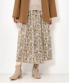 CORDIER / コルディア ロング・マキシ丈スカート | 【M～3Lサイズ／洗える／セットアップ可／ウエストゴム】ミラージュジャージ プリントスカート