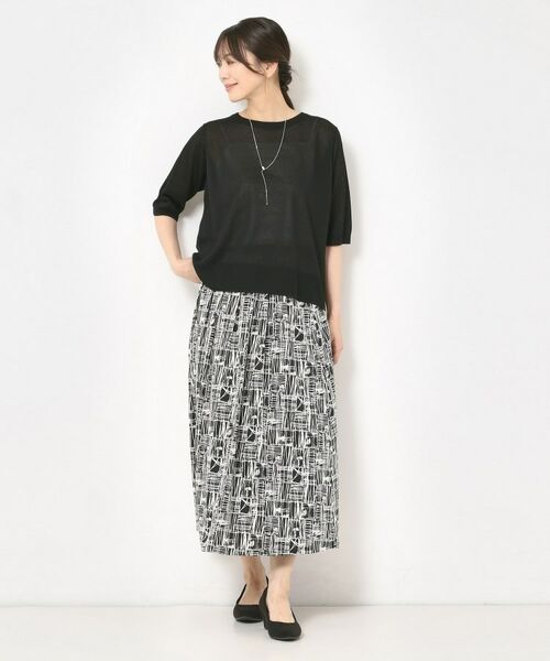 CORDIER / コルディア ロング・マキシ丈スカート | 【M～3Lサイズ／洗える／セットアップ可／ウエストゴム】ミラージュジャージ プリントスカート | 詳細11