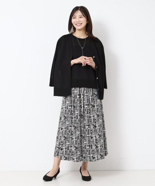 CORDIER / コルディア ロング・マキシ丈スカート | 【M～3Lサイズ／洗える／セットアップ可／ウエストゴム】ミラージュジャージ プリントスカート | 詳細12