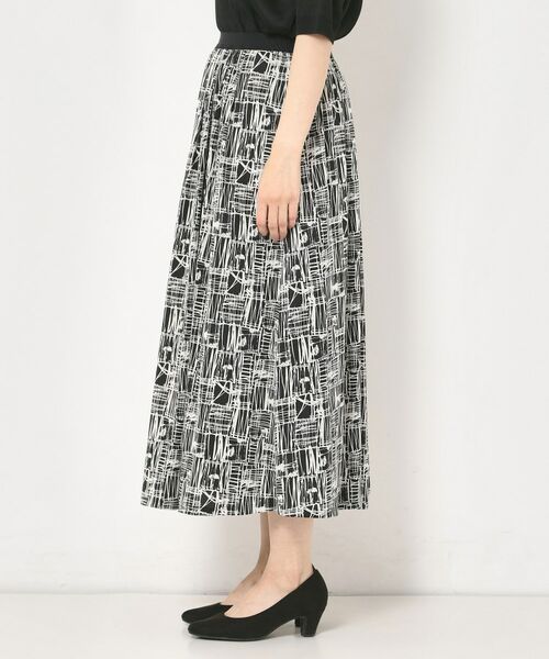 CORDIER / コルディア ロング・マキシ丈スカート | 【M～3Lサイズ／洗える／セットアップ可／ウエストゴム】ミラージュジャージ プリントスカート | 詳細2