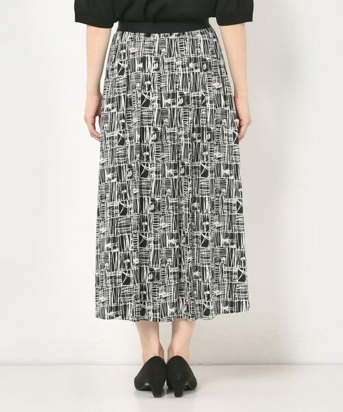 CORDIER / コルディア ロング・マキシ丈スカート | 【M～3Lサイズ／洗える／セットアップ可／ウエストゴム】ミラージュジャージ プリントスカート | 詳細3