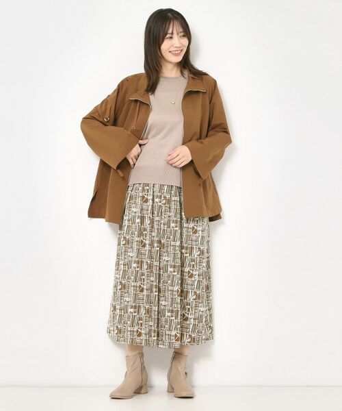 CORDIER / コルディア ロング・マキシ丈スカート | 【M～3Lサイズ／洗える／セットアップ可／ウエストゴム】ミラージュジャージ プリントスカート | 詳細7