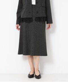 CORDIER / コルディア スカート | 【M～4Lサイズ／セットアップ可】ファンタスジャージツイード調セミフレアスカート