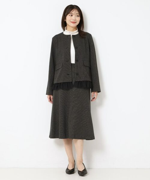 CORDIER / コルディア スカート | 【M~4Lサイズ/セットアップ可】ファンタスジャージツイード調セミフレアスカート | 詳細10