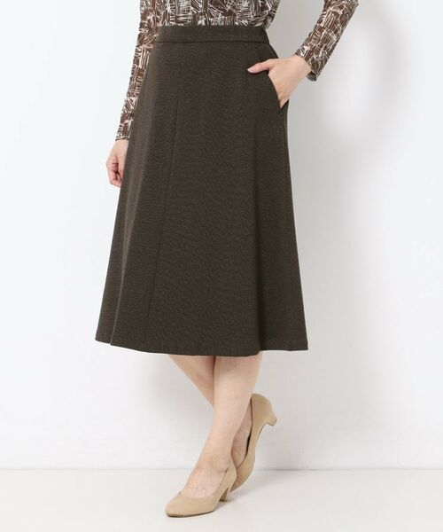 CORDIER / コルディア スカート | 【M~4Lサイズ/セットアップ可】ファンタスジャージツイード調セミフレアスカート | 詳細13