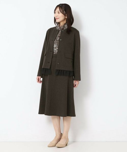 CORDIER / コルディア スカート | 【M~4Lサイズ/セットアップ可】ファンタスジャージツイード調セミフレアスカート | 詳細15