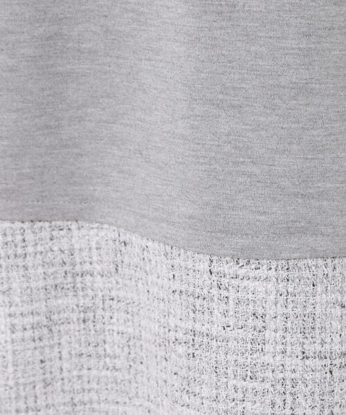 CORDIER / コルディア チュニック | 【M～3Lサイズ】モアールジャージ×ツイード ドッキングチュニック | 詳細10
