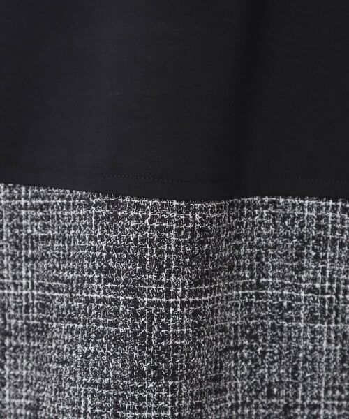 CORDIER / コルディア チュニック | 【M～3Lサイズ】モアールジャージ×ツイード ドッキングチュニック | 詳細18
