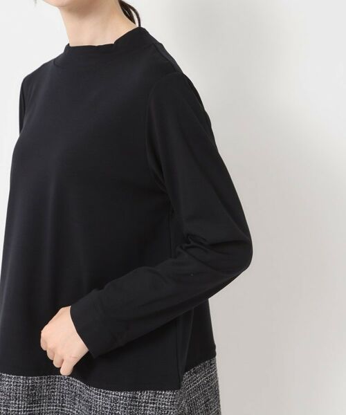 CORDIER / コルディア チュニック | 【M～3Lサイズ】モアールジャージ×ツイード ドッキングチュニック | 詳細5