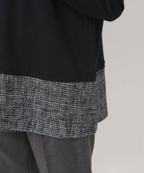 CORDIER / コルディア チュニック | 【M～3Lサイズ】モアールジャージ×ツイード ドッキングチュニック | 詳細6