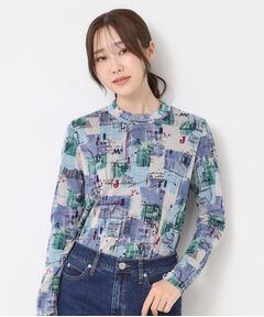 CORDIER / コルディア カットソー | 【M～3Lサイズ】アーティカルプリントジャージプルオーバー