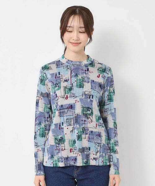 CORDIER / コルディア カットソー | 【M～3Lサイズ】アーティカルプリントジャージプルオーバー | 詳細1