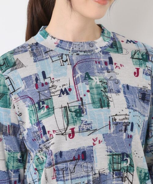 CORDIER / コルディア カットソー | 【M～3Lサイズ】アーティカルプリントジャージプルオーバー | 詳細4