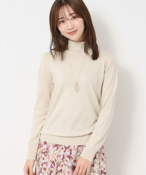 CORDIER / コルディア ニット・セーター | 【M~4Lサイズ/アンサンブル】スーパーマイフィル2 ハイネックプルオーバー(グレージュ(050))