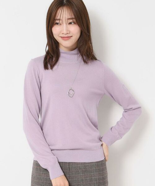 CORDIER / コルディア ニット・セーター | 【M~4Lサイズ/アンサンブル】スーパーマイフィル2 ハイネックプルオーバー(ラベンダー(080))