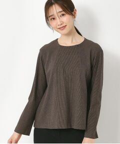 CORDIER / コルディア カットソー | 【M～3Lサイズ／セットアップ／ストレッチ】ツイード調プルオーバー