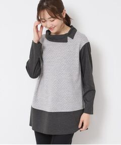 CORDIER / コルディア チュニック | 【M～4Lサイズ/洗える】キルトジャカードジャージチュニック