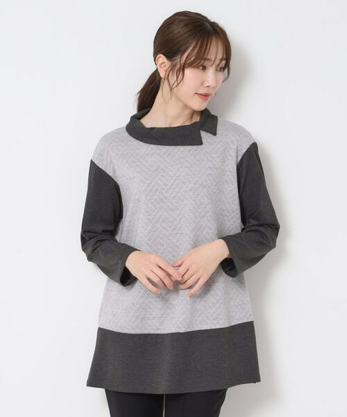 CORDIER / コルディア チュニック | 【M~4Lサイズ/洗える】キルトジャカードジャージチュニック | 詳細19