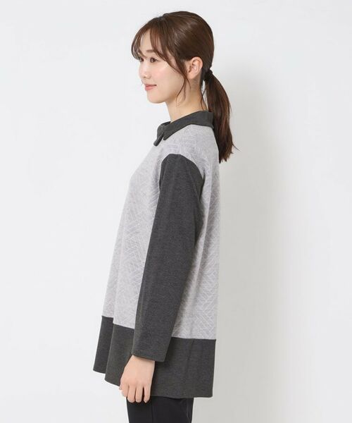 CORDIER / コルディア チュニック | 【M~4Lサイズ/洗える】キルトジャカードジャージチュニック | 詳細2