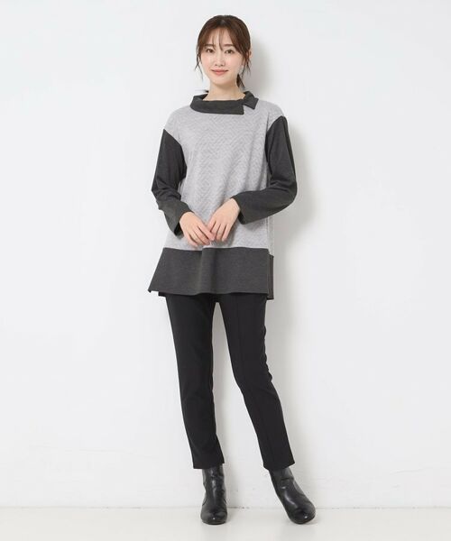 CORDIER / コルディア チュニック | 【M~4Lサイズ/洗える】キルトジャカードジャージチュニック | 詳細20