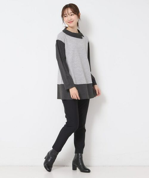 CORDIER / コルディア チュニック | 【M~4Lサイズ/洗える】キルトジャカードジャージチュニック | 詳細21