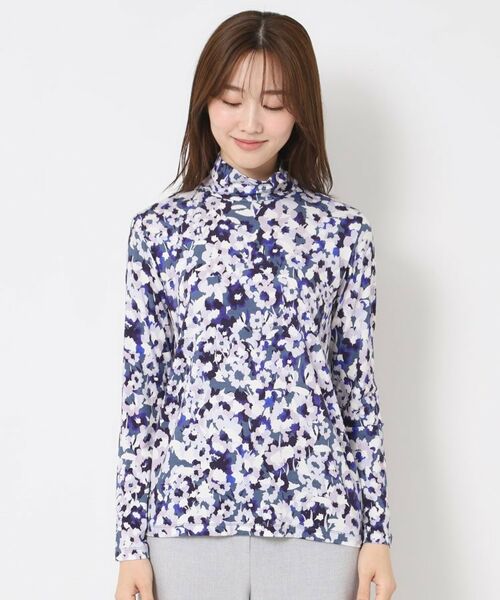 CORDIER / コルディア カットソー | 【M～4Lサイズ】ソニアフラワープリントハイネックジャージ | 詳細1