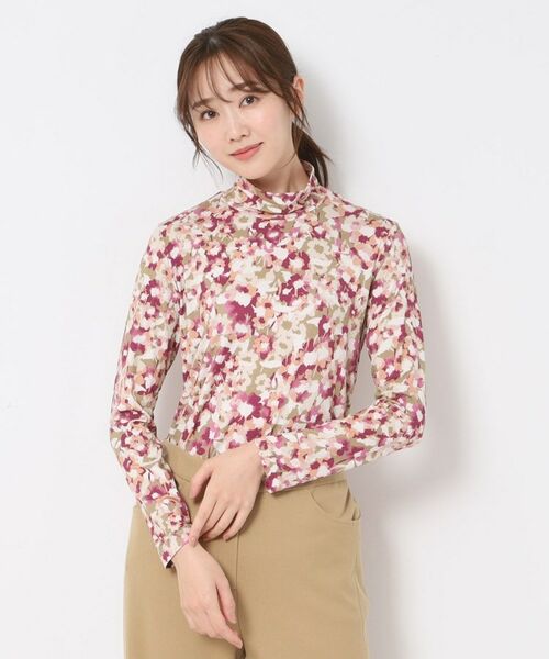 CORDIER / コルディア カットソー | 【M～4Lサイズ】ソニアフラワープリントハイネックジャージ | 詳細7