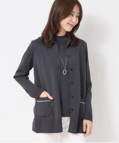 CORDIER / コルディア カーディガン・ボレロ | 【M～3Lサイズ／アンサンブル】スーパーマイフィル48 襟付ミドル丈カーディガン