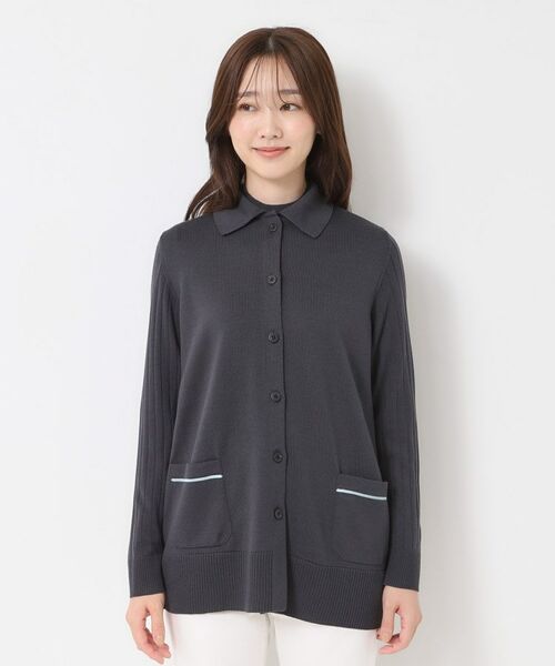 CORDIER / コルディア カーディガン・ボレロ | 【M～3Lサイズ／アンサンブル】スーパーマイフィル48 襟付ミドル丈カーディガン | 詳細1