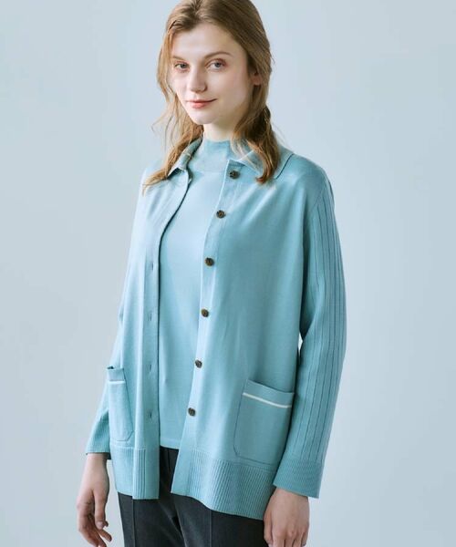 CORDIER / コルディア カーディガン・ボレロ | 【M～3Lサイズ／アンサンブル】スーパーマイフィル48 襟付ミドル丈カーディガン | 詳細24