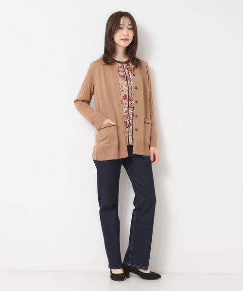 CORDIER / コルディア カーディガン・ボレロ | 【M～3Lサイズ／アンサンブル】スーパーマイフィル48 襟付ミドル丈カーディガン | 詳細9