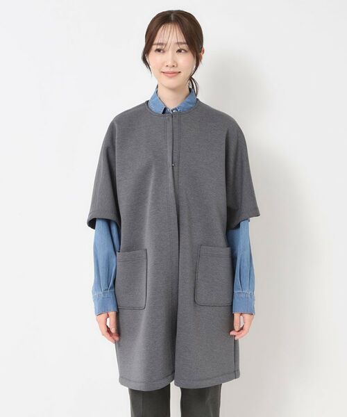 CORDIER / コルディア カーディガン・ボレロ | 【M～3Lサイズ】エアーダンボールジャージマント風コーディガン | 詳細1