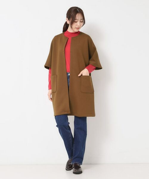 CORDIER / コルディア カーディガン・ボレロ | 【M～3Lサイズ】エアーダンボールジャージマント風コーディガン | 詳細10