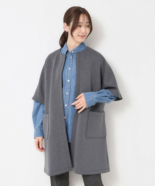 CORDIER / コルディア カーディガン・ボレロ | 【M～3Lサイズ】エアーダンボールジャージマント風コーディガン | 詳細13