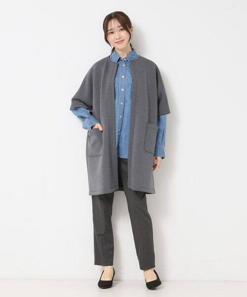 CORDIER / コルディア カーディガン・ボレロ | 【M～3Lサイズ】エアーダンボールジャージマント風コーディガン | 詳細14