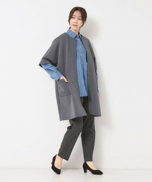 CORDIER / コルディア カーディガン・ボレロ | 【M～3Lサイズ】エアーダンボールジャージマント風コーディガン | 詳細15