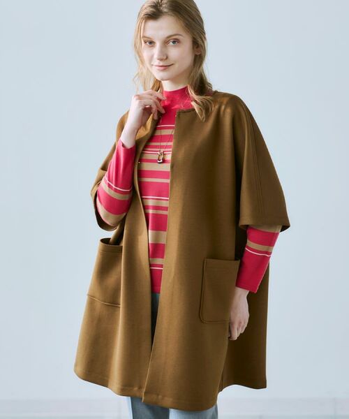 CORDIER / コルディア カーディガン・ボレロ | 【M～3Lサイズ】エアーダンボールジャージマント風コーディガン | 詳細20